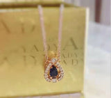 Heartbeat Crystal Pendant Necklace, Clavicle Chain with Water Drop Design