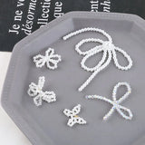 Pearl Crystal Beads Tassel Bow Pendant DIY Ear Stud Hairpin Accessories
