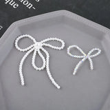 Pearl Crystal Beads Tassel Bow Pendant DIY Ear Stud Hairpin Accessories