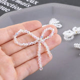 Pearl Crystal Beads Tassel Bow Pendant DIY Ear Stud Hairpin Accessories