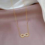 Hollow Infinite Zircon Pendant Necklace for Women