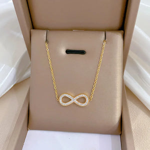 Hollow Infinite Zircon Pendant Necklace for Women