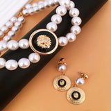 Lion Head Pearl Jewelry Set for Women