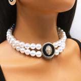 Lion Head Pearl Jewelry Set for Women