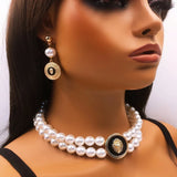 Lion Head Pearl Jewelry Set for Women