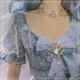 Baroque Lace Flower Heart Crystal Choker Necklace Women Girls
