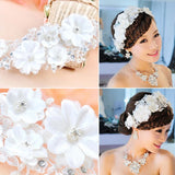 Lace Ribbon Flower Headband Tiaras Women Hair Jewelry