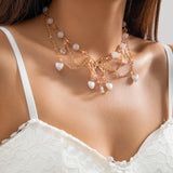 Kpop Butterfly Pearl Choker Necklace Tassel Chain Jewelry