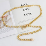 Metal Adjustable Thin Waist Chain Pearl Dress Belt Women's Skirt Accessory