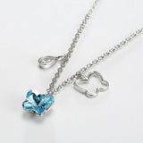 Butterfly Pendant 925 Silver Necklace Crystals from Austria