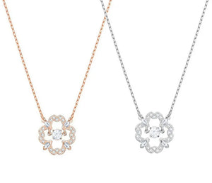 Four Clover Crystal Heart Necklace & Earring Set
