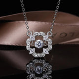 Four Clover Crystal Heart Necklace & Earring Set