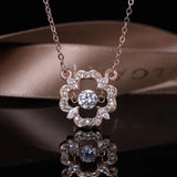 Four Clover Crystal Heart Necklace & Earring Set