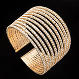 Rhinestone Crystal Stretch Steel Bracelet for Wedding Party
