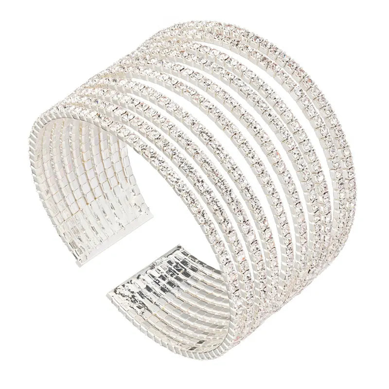 Rhinestone Crystal Stretch Steel Bracelet for Wedding Party