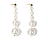 Natural Pearl Long Drop Earrings Classic Dangle Jewelry