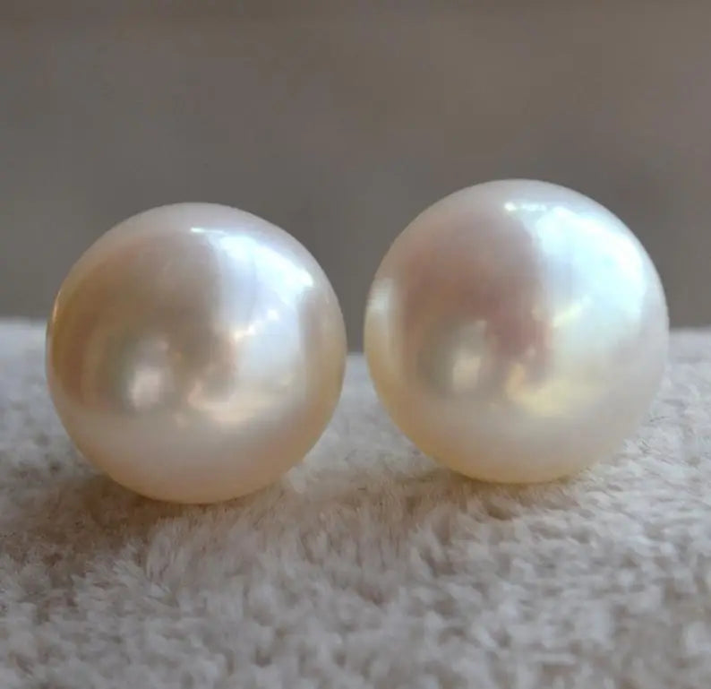 Real Freshwater Pearl Silver Stud Earrings, Bridesmaid Gift