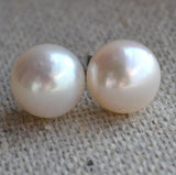 Real Freshwater Pearl Silver Stud Earrings, Bridesmaid Gift