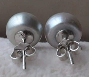 Gray Freshwater Pearl Earrings, Bridesmaid Gift Jewelry