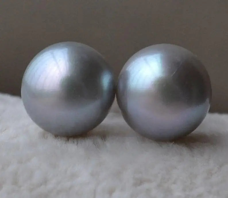 Gray Freshwater Pearl Earrings, Bridesmaid Gift Jewelry