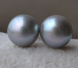 Gray Freshwater Pearl Earrings, Bridesmaid Gift Jewelry