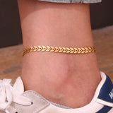 Leaf Fishtail Necklace in 18K Plated Stainless Steel