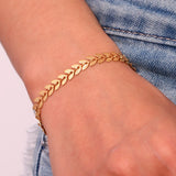 Leaf Fishtail Necklace in 18K Plated Stainless Steel