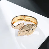 Leaf Charm Open Bracelet for Women Cuff Bangles