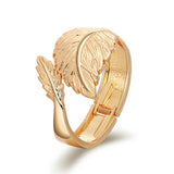 Leaf Charm Open Bracelet for Women Cuff Bangles