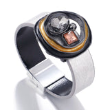 Bohemian Wide Wrap Bracelet with Metal Charm