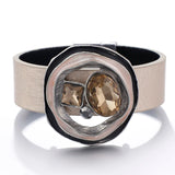 Bohemian Wide Wrap Bracelet with Metal Charm
