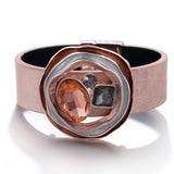 Bohemian Wide Wrap Bracelet with Metal Charm