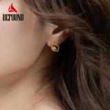 Lemon Earrings 925 Sterling Silver Yellow Zircon Inlay Studs