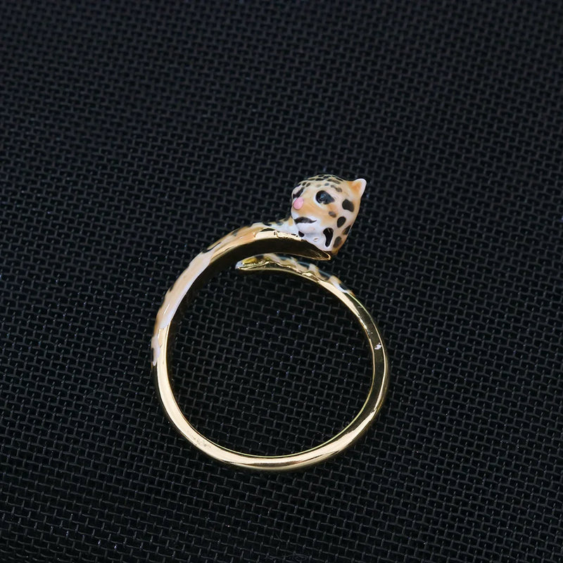 Leopard Enamel Glaze Copper Earring Women Animal Jewelry