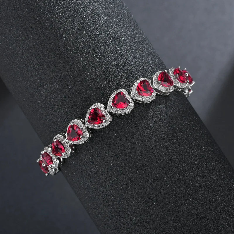 Heart to Heart Love Bracelet 925 Sterling Silver Plated Romantic Jewelry
