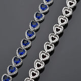 Heart to Heart Love Bracelet 925 Sterling Silver Plated Romantic Jewelry