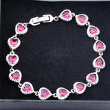 Heart to Heart Love Bracelet 925 Sterling Silver Plated Romantic Jewelry