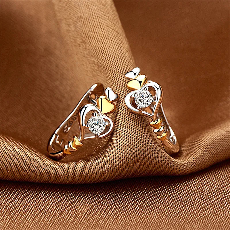 Love Heart Wedding Earrings Crystal Vintage Hoop Earrings for Women