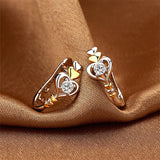 Love Heart Wedding Earrings Crystal Vintage Hoop Earrings for Women