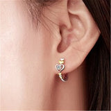 Love Heart Wedding Earrings Crystal Vintage Hoop Earrings for Women