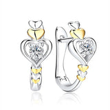 Love Heart Wedding Earrings Crystal Vintage Hoop Earrings for Women