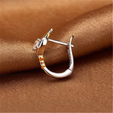 Love Heart Wedding Earrings Crystal Vintage Hoop Earrings for Women