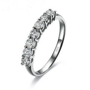 Silver CZ Statement Wedding Band Ring for Women