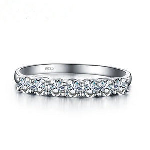 Silver CZ Statement Wedding Band Ring for Women
