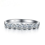 Silver CZ Statement Wedding Band Ring for Women