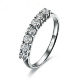 Silver CZ Statement Wedding Band Ring for Women