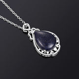 Temperament Pendant Necklace Large Water Drop Shaped Sandstone Necklace