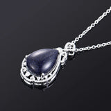Temperament Pendant Necklace Large Water Drop Shaped Sandstone Necklace