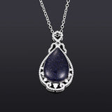 Temperament Pendant Necklace Large Water Drop Shaped Sandstone Necklace