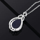 Temperament Pendant Necklace Large Water Drop Shaped Sandstone Necklace